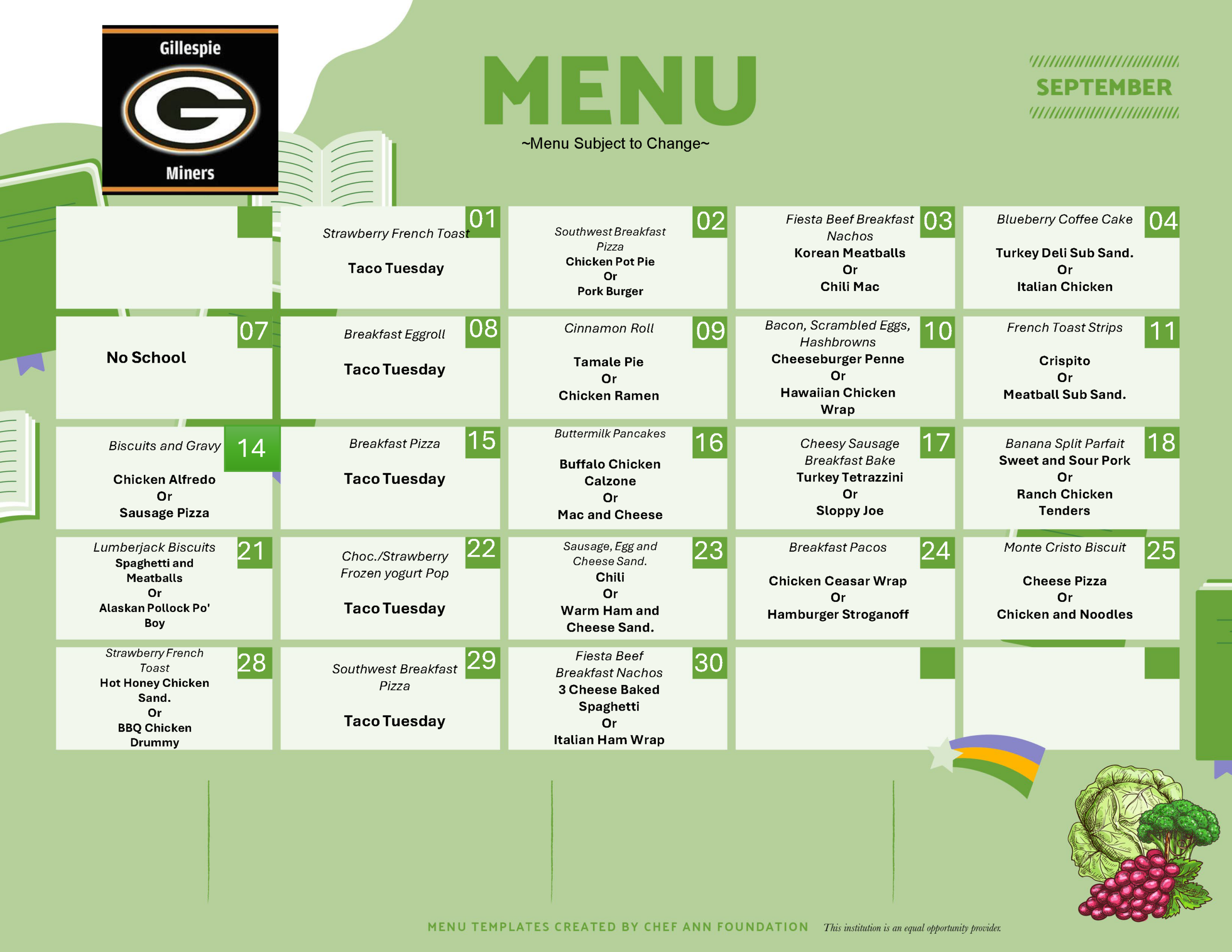 HS MS Sept 26 Menu
